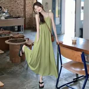 [리빌모아]여자 나풀 쉬폰 민소매 나시 롱 원피스 JSW-OPS-SP0000CRT-그린