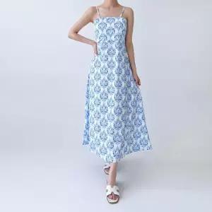 [리빌모아]여자 에스닉 백크로스 롱원피스 DJW-OPS-SGSSDR222-화이트블루