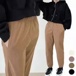 편한 겨울 조거팬츠 기모 여자 골덴 여자 고무줄바지 기모와이드바지