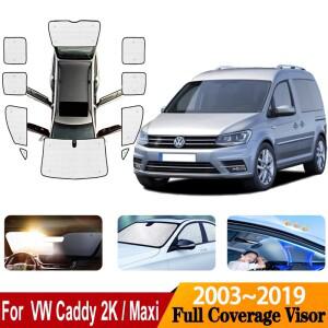 폭스 바겐 캐디 2K 액세서리 맥시 MK3 2003 ~ 2019 자동차 풀 커버 썬 바이저 선 스크린 창 차양