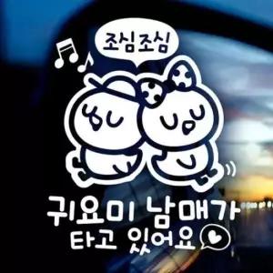 [CAR] 있어요 남매가 반사 타고 자동차스티커 시트지