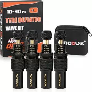 오토덩크 조절식 자동 정지 타이어 디플레이터 밸브 키트 10-30 PSI 에어 다운 공구 오프로드 액세서리 4