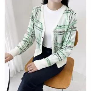 [리빌모아]여자 사각체크 니트 가디건 여성가디건 DJW1-CA-SUND5022-블랙