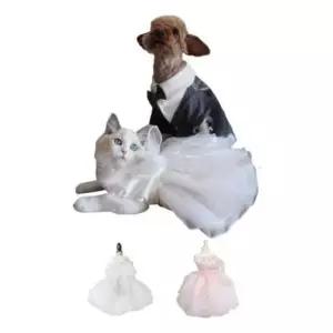 [반려] 드레스 망사 공주 견원 원피스 화견 촬영 리본 웨딩 강아지옷 강아지 치마 반려 애견