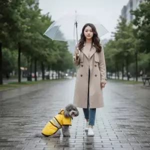 [반려] 반사띠 장마철 우의 비옷 우비 애견 강아지 반려동물 산책용 야간 레인코트