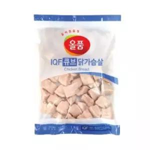 올품 IQF 큐브 닭가슴살 국내산 (냉동) 1kg, 3개