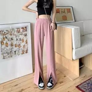 공항 패션 룩 해외 여행 고무줄 밴딩 바지 밑단 트임 밴딩팬츠바지쇼핑몰