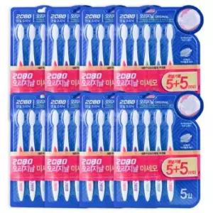 2080칫솔 애경 2080 오리지날 미세모 5+5 8개입 한박스