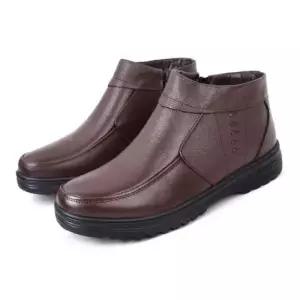 누빔신발 옆지퍼 가죽 방한화 겨울 정장구두 신사화 털 부츠