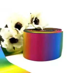 75mm 공단리본 무지개 리본 끈 포장 양면 공단롤 공단롤