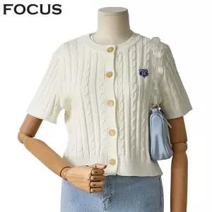 [포커스]꽈배기 단추 미니 와펜 가디건FM3D7KC0352_JK