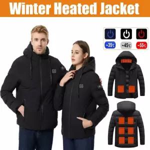 발열조끼 온열 남성용 가열 재킷 겨울 야외 USB 전기 9개 탄소 섬유 패드 3가지 온도 레벨