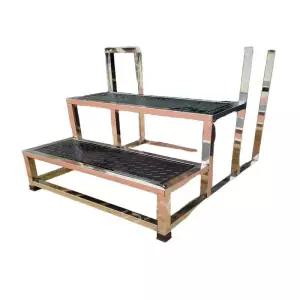 계단 작업현장 3단 디딤대 발판 미끄럼방지 검은색