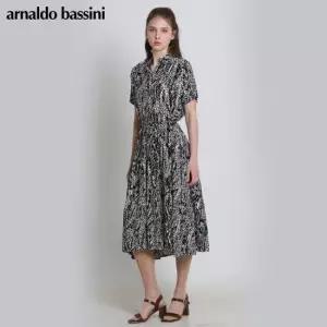 아날도바시니  헤링본나염 헨리넥 쿨 원피스