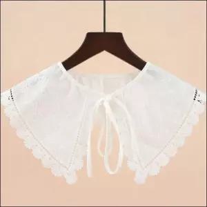 블라우스용 레이스 패턴 플라워 넥카라 넥케이프 페이크 카라 넥케이프