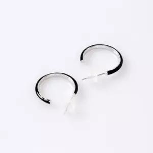 실버귀걸이 링 백금도금 귀걸이 검정 실버