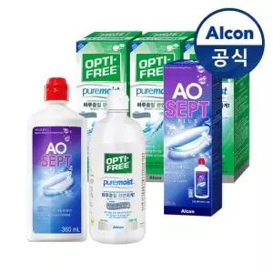 옵티프리 렌즈세척액 에이오셉 360ml 1개 + 퓨어모이스트 300ml 3개