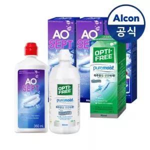 옵티프리 렌즈세척액 에이오셉 360ml 3개 + 퓨어모이스트 300ml 1개