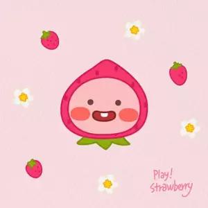 카카오 리틀프렌즈 딸기 리틀 어피치 그림그리기 캔버스 25x25cm