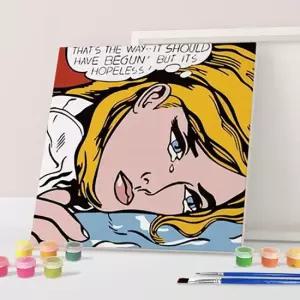 DIY 명화 그림그리기 세트 팝아트 눈물흘리는 미녀 25x25