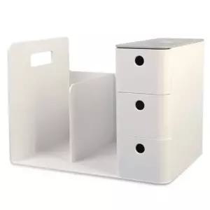 리템 콤보 책꽂이 쿨그레이 일체형 3단서랍 연필꽂이 서류꽂이 책진열대 데스크멀티박스