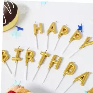 이니셜초 파티 해피버스데이 초 생일초 금색