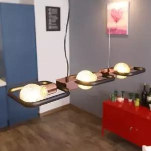 [Deco] 6775 팬던트 3등 3D 블랙+로즈골드 led전등 led조명