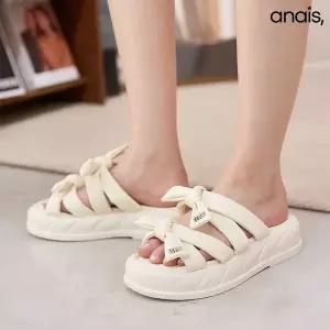 [아나이스] 리본 스트랩 통굽 슬리퍼 5cm_26S235