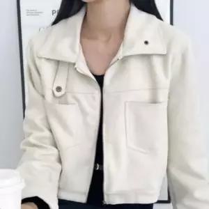 [옷은날개] 여자 스웨이드 라이더 크롭 자켓