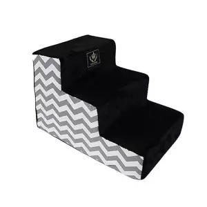 북유럽밸런스 3단 블랙 지그재그 침대 계단 강아지