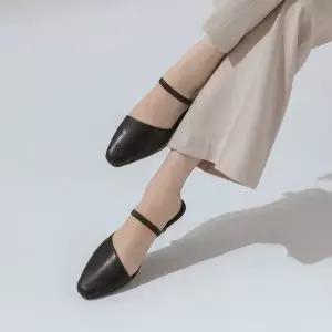 [소보제화]벨리즈 소가죽 스트랩 뮬 슬리퍼 5cm