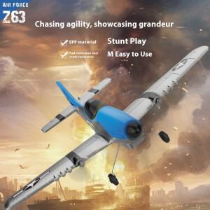 Z63 P51 머스탱 RC 비행기 3채널 2.4GHz 무선 조종 EPP 폼 고정익 전투기 모델 어린이 초보자용 쉬운 장난