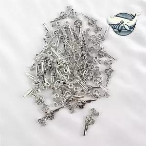 실버 리볼버 팬던트 목걸이 키링 악세서리