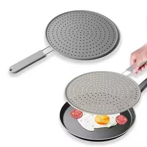 실리콘 TI96QF98 후라이팬 냄비 덮개 뚜껑 기름방지망 소형