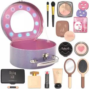R 스타일링 메이크업 거울 핸드백 키트 블랙 (검정) 598104 화장품 뷰티박스 공주 미용 놀이