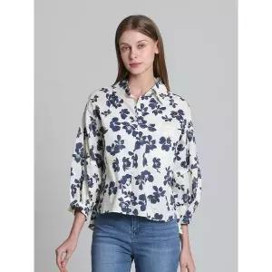 [아날도바시니]마룬 플라워 언발 카라셔츠 택가격 318000원 _P421366030