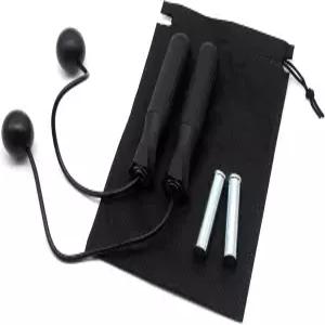 더블 언더 운동 WOD 복싱 MMA 비치바디 트레이닝 피트니스(블랙)를 위한 180g 탈착식 웨이트를 갖춘 벤보