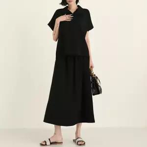 반르 가오리 카라 티셔츠 + 스커트 세트_BDOP374