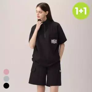 에버라스트 여성 반팔 아노락 세트 쿼터집업 상하 셋업 2세트