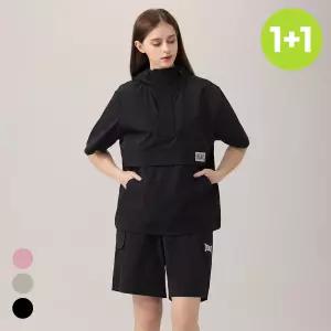 에버라스트 여성 반팔 아노락 세트 5부 상하 셋업 2세트