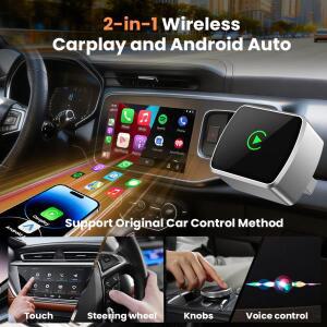 무선 카플레이 어댑터  차량 라디오 유선 무선으로 안드로이드 호환 오토 C타입 USB 플러그 앤 미니 2in1