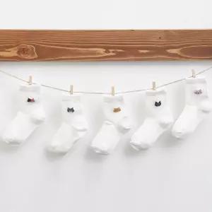 초등생 흰색 양말 데일리 유아동 어린이 등원룩 5족