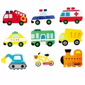 유아 펠트 모형 경찰차 육상교통 교육자료모형류 유아 교육 자료 9종 포크레인 찍찍이 어린이 소방차