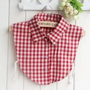 체크 카라 페이크 레이어드 클래식 셔츠 넥케이프