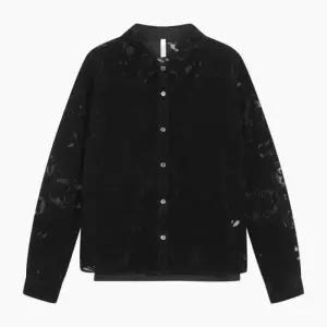 백화점 베네통 메쉬 블록 벨벳 블라우스BABL91541