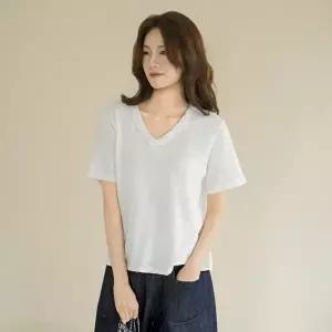 [마담4060]엄마옷 마담4060 티셔츠 여성 데일리 [내추럴포엠]워싱슬라브반팔 -YTE2604027-