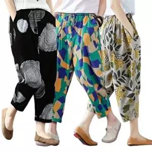 2500 일러스트 여성바지 밴딩 배기팬츠 여름 여자바지 (HSJ-WFHOA9O)