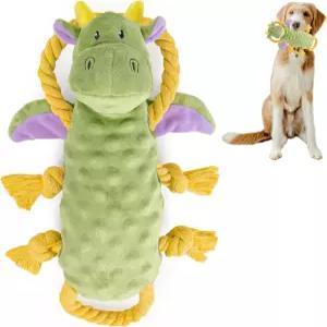 삐걱거리는 개 인형 씹는 장난감 종이 줄다리기 플러시 집에서만 사용할 수 있는 부드럽고 질긴 오락 위한