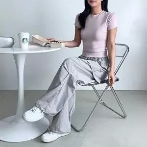 여성 아노락 카고바지 스트링팬츠 힙합 댄스바지 얇은 (HSJ-WFIV50C)