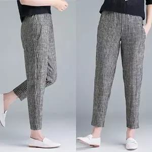 여자 여름 주말 외출 엄마 편한 허리 밴딩 바지 팬츠 (HSJ-WF46956)